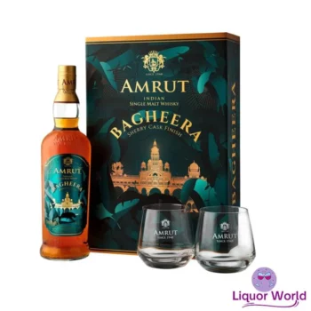 Amrut Bagheera Sherry Cask Indian Whisky with two glasses 700ml 1