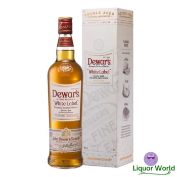 Dewars White Label Double Aged With Gift Box Blended Scotch Whisky 1L 1