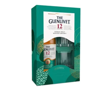 GLENLIVET 12YO SCOTCH WHISKY 2 GLASSES GIFT 700ML 1