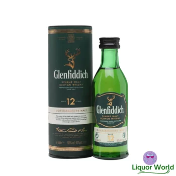 Glenfiddich 12 Year Old Single Malt Scotch Whisky Miniature 50mL 1