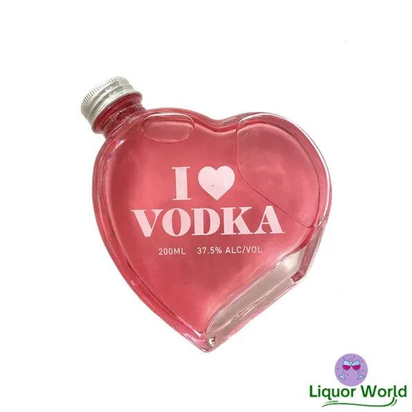 I Love Vodka Heart Shaped Bottle 200mL 1