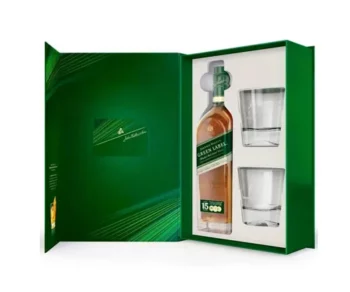 Johnnie Walker 15 Year Old Green Label 2 Glasses Gift Pack Blended Scotch Whisky 700ml 1