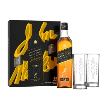 Johnnie Walker Black Label 2 Highball Glasses Gift Pack Blended Scotch Whisky 700mL 1