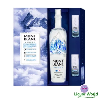 Mont Blanc Premium French Vodka 2 Glasses Gift Pack 700ml 1