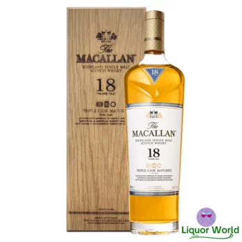 The Macallan 18 Year Old Triple Cask Wooden Box Limited Edition Single Malt Scotch Whisky 700mL 1